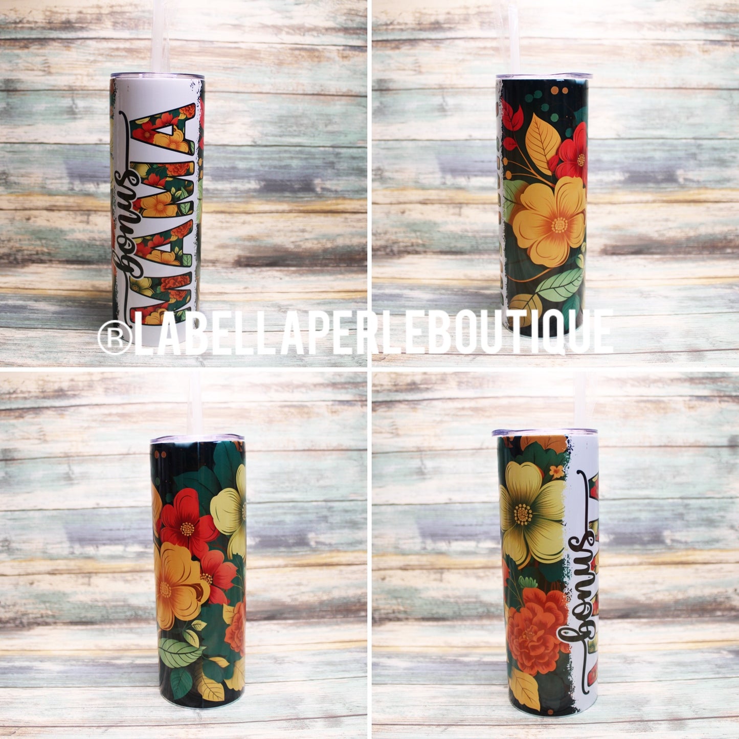 Bonus Mom Floral 20oz Tumbler