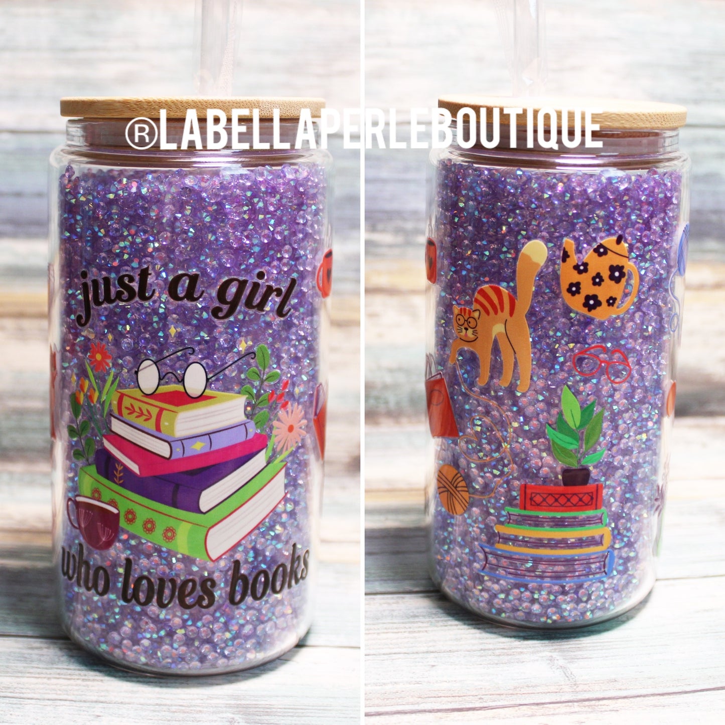 Just a Girl Who Loves Books 16oz Glass